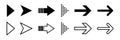Arrow icon. Set of black isolated vector icon arrows. Arrow. Vector arrows collection. Linear arrow line for web design