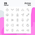 25 Arrow Icon Set. 100% Editable EPS 10 Files. Business Logo Concept Ideas Line icon design Royalty Free Stock Photo