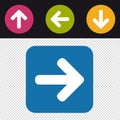 Arrow Icon Up Down Left Right Button - Colorful Vector Illustration - Isolated On Transparent Background