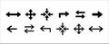 Arrow icon vector set. Arrows icons vector set. Contains symbol of turn right, turn left, gather spot, spread, intercourse, and