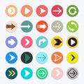 Arrow icons color symbol collection.