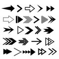 Arrow icons. Icons cursor button label next page web interface. Flat vector navigation symbol