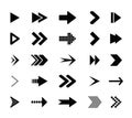 Arrow icons. Icons cursor button label next page web interface. Flat navigation symbol