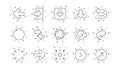 Arrow icons. Download, Synchronize and Share. Linear icon set. Vector