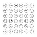 Arrow icons set. Direction, curve, repeat, loading, refresh incons set Royalty Free Stock Photo