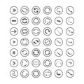 Arrow icons set. Direction, curve, repeat, loading, refresh incons set Royalty Free Stock Photo