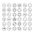 Arrow icons set. Direction, curve, repeat, loading, refresh incons set Royalty Free Stock Photo