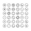 Arrow icons set. Direction, curve, repeat, loading, refresh incons set Royalty Free Stock Photo