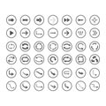 Arrow icons set. Direction, curve, repeat, loading, refresh incons set Royalty Free Stock Photo