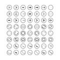 Arrow icons set. Direction, curve, repeat, loading, refresh incons set Royalty Free Stock Photo