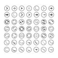 Arrow icons set. Direction, curve, repeat, loading, refresh incons set Royalty Free Stock Photo