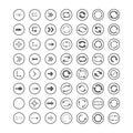 Arrow icons set. Direction, curve, repeat, loading, refresh incons set Royalty Free Stock Photo