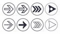 Arrow icons set, direction and movement symbols. vector design Generative AI Royalty Free Stock Photo