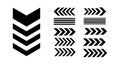 Arrow icons set with multiple chevron styles for navigation and design elements vector Royalty Free Stock Photo