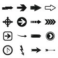 Arrow icons set, simple style Royalty Free Stock Photo