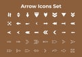 Arrow icons set vector, left arrow, down arrow, forward, left, up fly