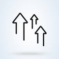 Arrow increase Income line icon. vector Simple modern design illustration