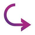 Arrow indicates the direction curved gradient style icon