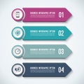 Arrow infographic options template with 4 steps