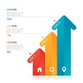 Arrow infographic template for data visualization. 3 options