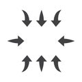 Arrow inside direction icon isolated vector illustration