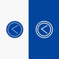 Arrow, Interface, Left, User Line and Glyph Solid icon Blue banner Line and Glyph Solid icon Blue banner Royalty Free Stock Photo