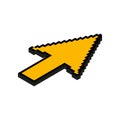 Arrow isometric pixel icon, web cursor click mouse symbol, computer pointer vector illustration Royalty Free Stock Photo
