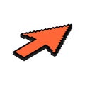 Arrow isometric pixel icon, web cursor click mouse symbol, computer pointer vector illustration Royalty Free Stock Photo