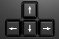 Arrow keys on black keyboard Royalty Free Stock Photo