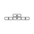 Arrow keys icon. Keyboard navigation symbol. Simple control shape. Vector design.