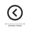 Arrow left button pixel perfect linear ui icon Royalty Free Stock Photo
