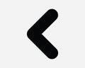 Left Caret Arrow Point Pointer Previous Page Before Back West Beside Side Swipe Cursor Pointing Icon Sign Shape Line Vector