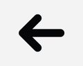 Left Arrow Icon. Previous Back Point Pointer Navigation Direction Road Traffic Sign. Before Undo Symbol Vector Graphic Clipart