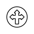 Arrow left, right and up icon. Simple line, outline vector elements of pointer icons for ui and ux, website or mobile Royalty Free Stock Photo