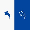 Arrow, Left, Up, Arrows Line and Glyph Solid icon Blue banner Line and Glyph Solid icon Blue banner Royalty Free Stock Photo