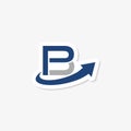 Arrow Letter B Logo Design on white background