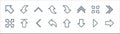 arrow line icons. linear set. quality vector line set such as arrow right, downward arrow, turn left, maximize, minimize, upward