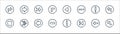 Arrow line icons. linear set. quality vector line set such as top left, previous, minus, stop, alert, next, back, right Royalty Free Stock Photo