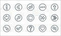 Arrow line icons. linear set. quality vector line set such as turn left, help, bottom right, love, checklist, left, next, more, Royalty Free Stock Photo