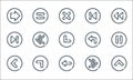Arrow line icons. linear set. quality vector line set such as up arrow, left, left, right, top right, next, turn left, previous, Royalty Free Stock Photo