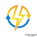 Arrow logo design energy and power Royalty Free Stock Photo