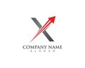 Arrow logo letter X logo design Template