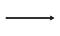 Arrow long, straight right line, black cursor, horizontal element, thick pointer vector icon. Simple illustration