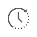 Arrow loop clock black vector icon