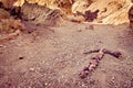 Arrow made with rocks in death valley national Royalty Free Stock Photo