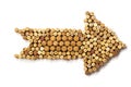 Arrow made of used wine corks Royalty Free Stock Photo