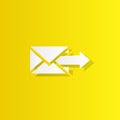 arrow on an mail envelope white icon with shadow