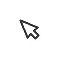 Arrow mouse cursor, isolated pointer icon, vector illustration Royalty Free Stock Photo