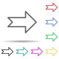 arrow multi color style icon. Simple thin line, outline vector of web icons for ui and ux, website or mobile application Royalty Free Stock Photo