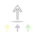 arrow multicolored icons. Thin line icon for website design and app development. Premium colored web icon with shadow on white bac Royalty Free Stock Photo